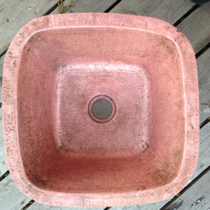 My copper sink all polished up!